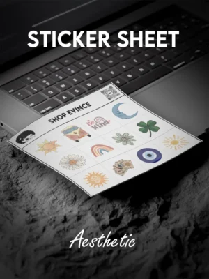 Premium waterproof sticker sheet featuring high-quality, scratch-resistant vinyl stickers designed for long-lasting use, with strong adhesion and a clean no-residue removal, perfect for decorating laptops, phone cases, notebooks, bottles and other everyday surfaces while maintaining vibrant colors and a smooth finish.