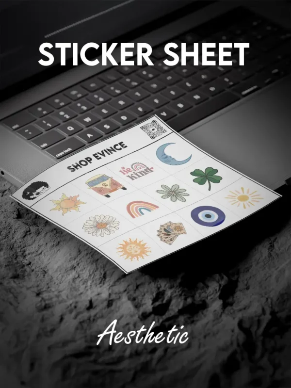 Premium waterproof sticker sheet featuring high-quality, scratch-resistant vinyl stickers designed for long-lasting use, with strong adhesion and a clean no-residue removal, perfect for decorating laptops, phone cases, notebooks, bottles and other everyday surfaces while maintaining vibrant colors and a smooth finish.
