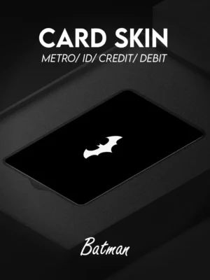 Custom aesthetic card skin designed for credit cards, debit cards, metro cards, and ID cards, featuring a premium finish and durable vinyl material that protects against scratches and wear while adding a stylish, minimalist and expressive look to everyday essentials.