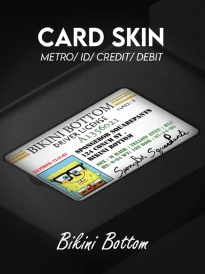 Custom aesthetic card skin designed for credit cards, debit cards, metro cards, and ID cards, featuring a premium finish and durable vinyl material that protects against scratches and wear while adding a stylish, minimalist and expressive look to everyday essentials.