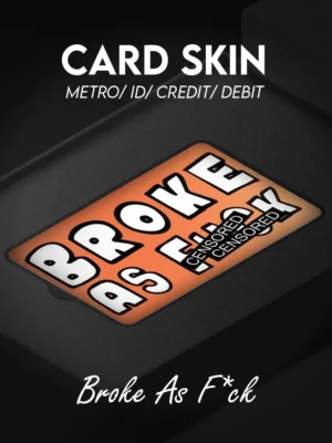 Custom aesthetic card skin designed for credit cards, debit cards, metro cards, and ID cards, featuring a premium finish and durable vinyl material that protects against scratches and wear while adding a stylish, minimalist and expressive look to everyday essentials.