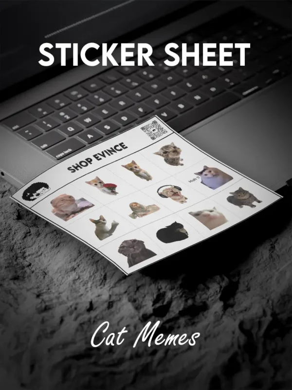 Premium waterproof sticker sheet featuring high-quality, scratch-resistant vinyl stickers designed for long-lasting use, with strong adhesion and a clean no-residue removal, perfect for decorating laptops, phone cases, notebooks, bottles and other everyday surfaces while maintaining vibrant colors and a smooth finish.