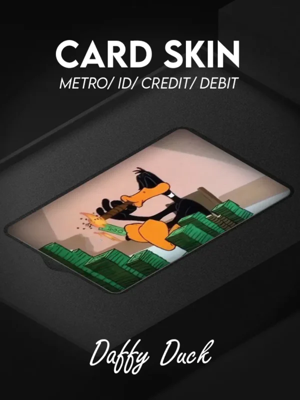 Custom aesthetic card skin designed for credit cards, debit cards, metro cards, and ID cards, featuring a premium finish and durable vinyl material that protects against scratches and wear while adding a stylish, minimalist and expressive look to everyday essentials.