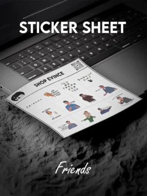 Premium waterproof sticker sheet featuring high-quality, scratch-resistant vinyl stickers designed for long-lasting use, with strong adhesion and a clean no-residue removal, perfect for decorating laptops, phone cases, notebooks, bottles and other everyday surfaces while maintaining vibrant colors and a smooth finish.