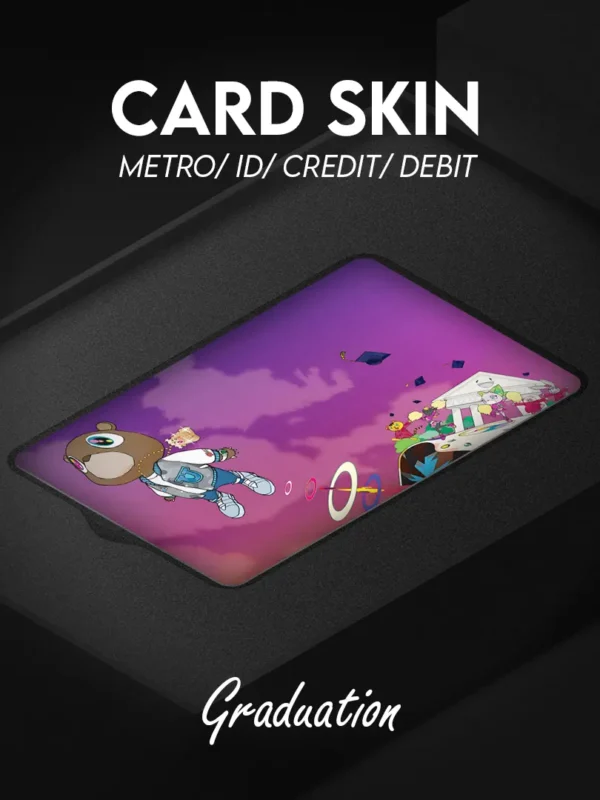 Custom aesthetic card skin designed for credit cards, debit cards, metro cards, and ID cards, featuring a premium finish and durable vinyl material that protects against scratches and wear while adding a stylish, minimalist and expressive look to everyday essentials.