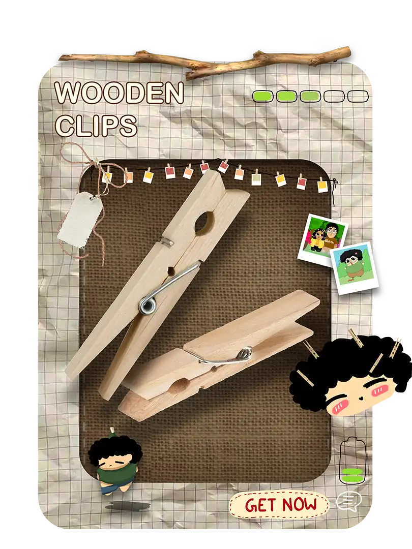 Mini wooden photo display clips by Shop Evince aesthetic wall decor accessories for polaroids and fairy lights
