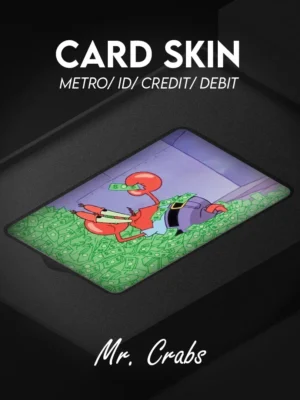Custom aesthetic card skin designed for credit cards, debit cards, metro cards, and ID cards, featuring a premium finish and durable vinyl material that protects against scratches and wear while adding a stylish, minimalist and expressive look to everyday essentials.