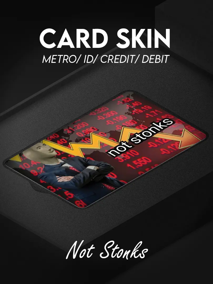 Custom aesthetic card skin designed for credit cards, debit cards, metro cards, and ID cards, featuring a premium finish and durable vinyl material that protects against scratches and wear while adding a stylish, minimalist and expressive look to everyday essentials.