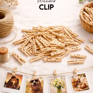 Mini wooden clips by Shop Evince aesthetic photo display clips for polaroids, fairy lights and wall decor