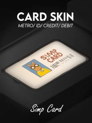 Custom aesthetic card skin designed for credit cards, debit cards, metro cards, and ID cards, featuring a premium finish and durable vinyl material that protects against scratches and wear while adding a stylish, minimalist and expressive look to everyday essentials.
