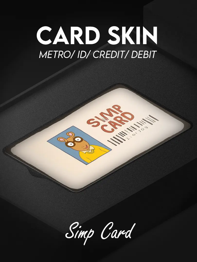 Custom aesthetic card skin designed for credit cards, debit cards, metro cards, and ID cards, featuring a premium finish and durable vinyl material that protects against scratches and wear while adding a stylish, minimalist and expressive look to everyday essentials.